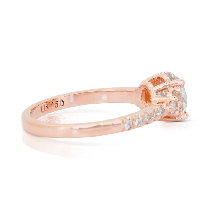 Timeless 1.86ct Diamonds Pave Ring in 18k Rose Gold - IGI Certified