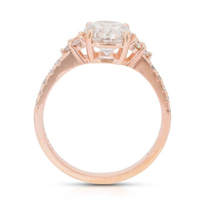 Timeless 1.86ct Diamonds Pave Ring in 18k Rose Gold - IGI Certified