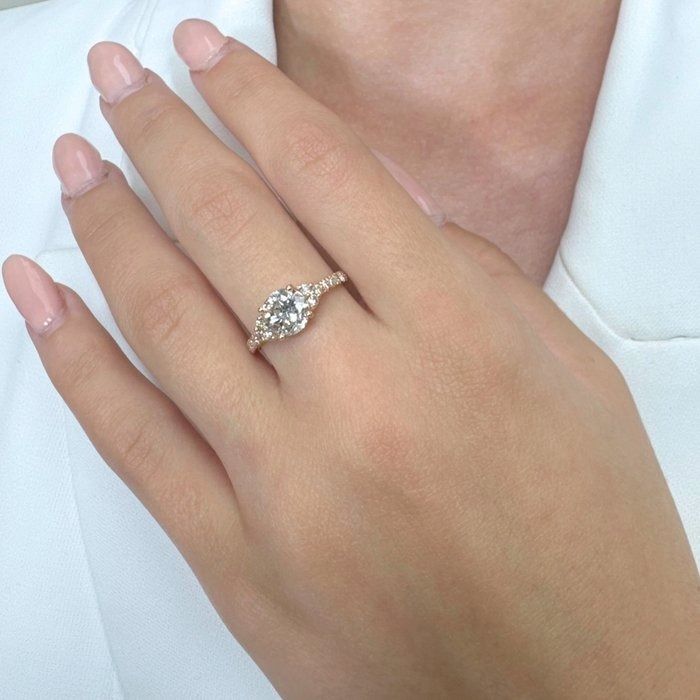 Timeless 1.86ct Diamonds Pave Ring in 18k Rose Gold - IGI Certified