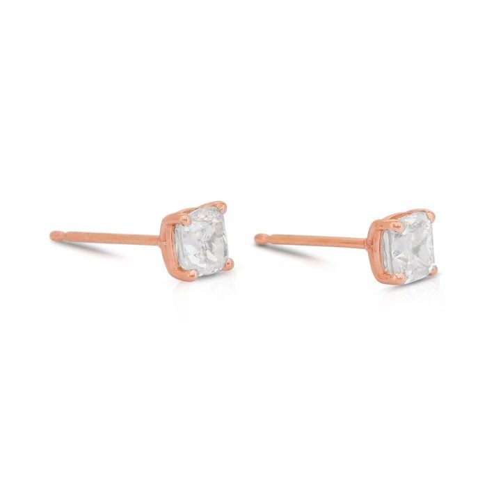 Timeless 1.86ct Diamonds Stud Earrings in 18k Rose Gold - IGI Certified