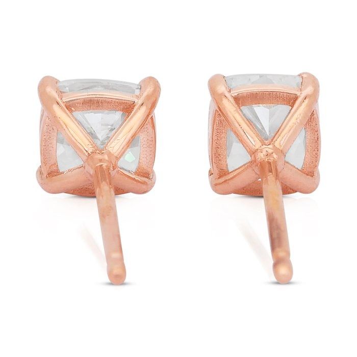 Timeless 1.86ct Diamonds Stud Earrings in 18k Rose Gold - IGI Certified