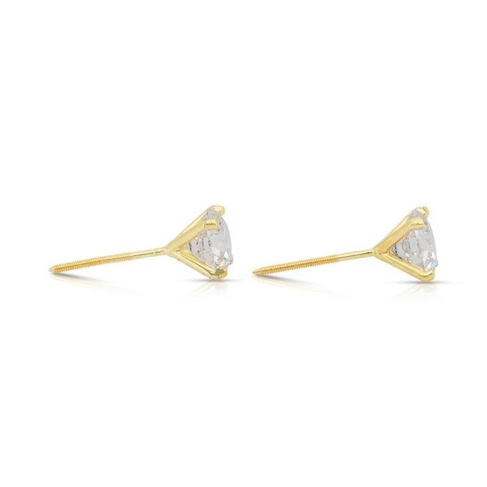 Timeless 2.04ct Diamonds Stud Earrings in 18k Yellow Gold - IGI Certified