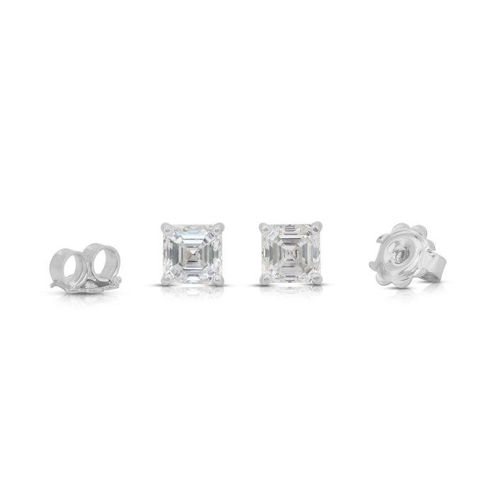 Timeless 2.06ct Diamonds Stud Earrings in 18k White Gold - IGI Certified