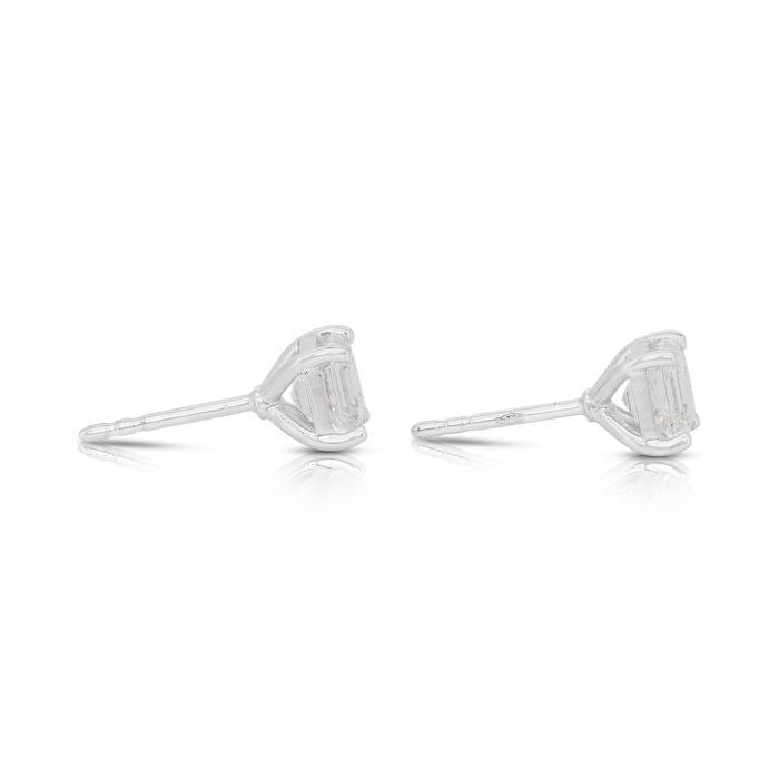 Timeless 2.06ct Diamonds Stud Earrings in 18k White Gold - IGI Certified