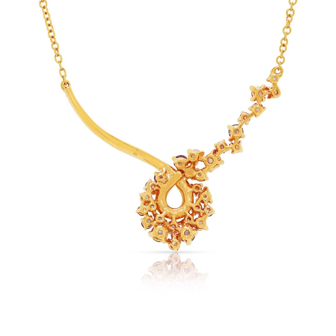 Whimsical 0.80ct Sapphire, Amethyst, and Diamond 18k Rose Gold Necklace by Poh Heng