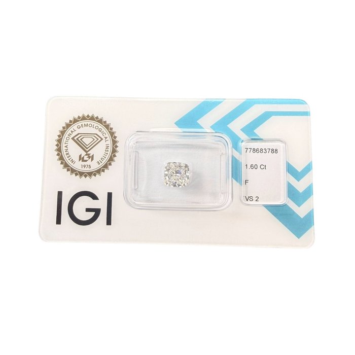 1.60 Carats IGI Certified Natural Cushion Diamond