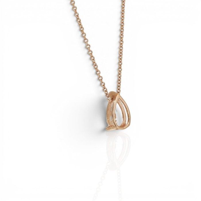 1.01 Carats GCI Certified Natural Diamond 18K Rose Gold Solitaire Necklace
