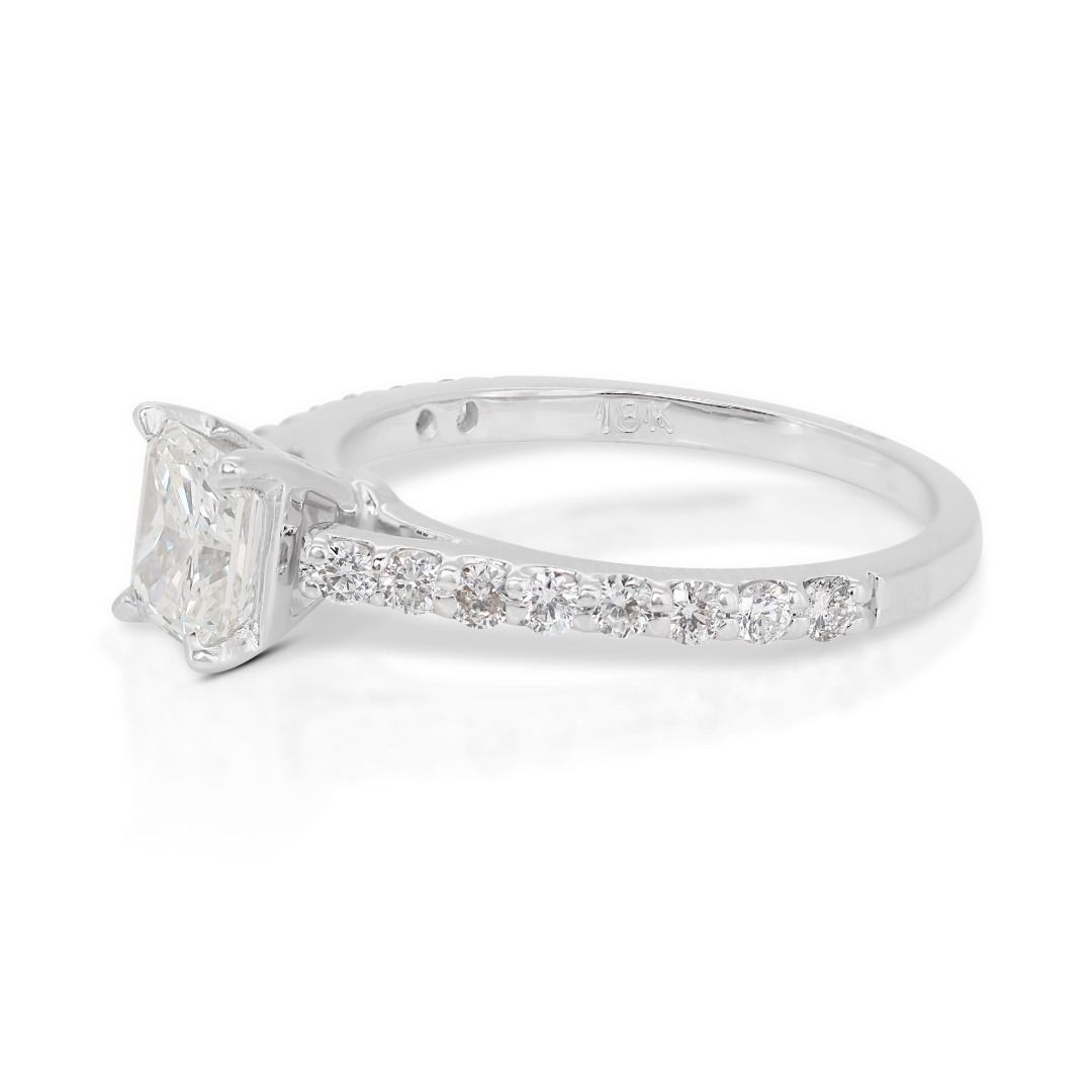 Dazzling 1.03ct Pave Diamond Ring set in 18K White Gold - GIA Certified