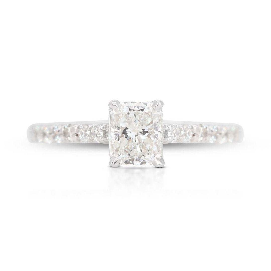Dazzling 1.03ct Pave Diamond Ring set in 18K White Gold - GIA Certified
