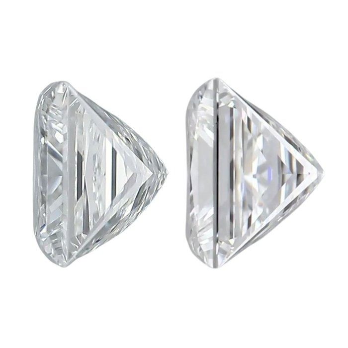 1,05 Karat GIA-zertifizierter natürlicher Diamant, quadratischer modifizierter Brillant (Paar)