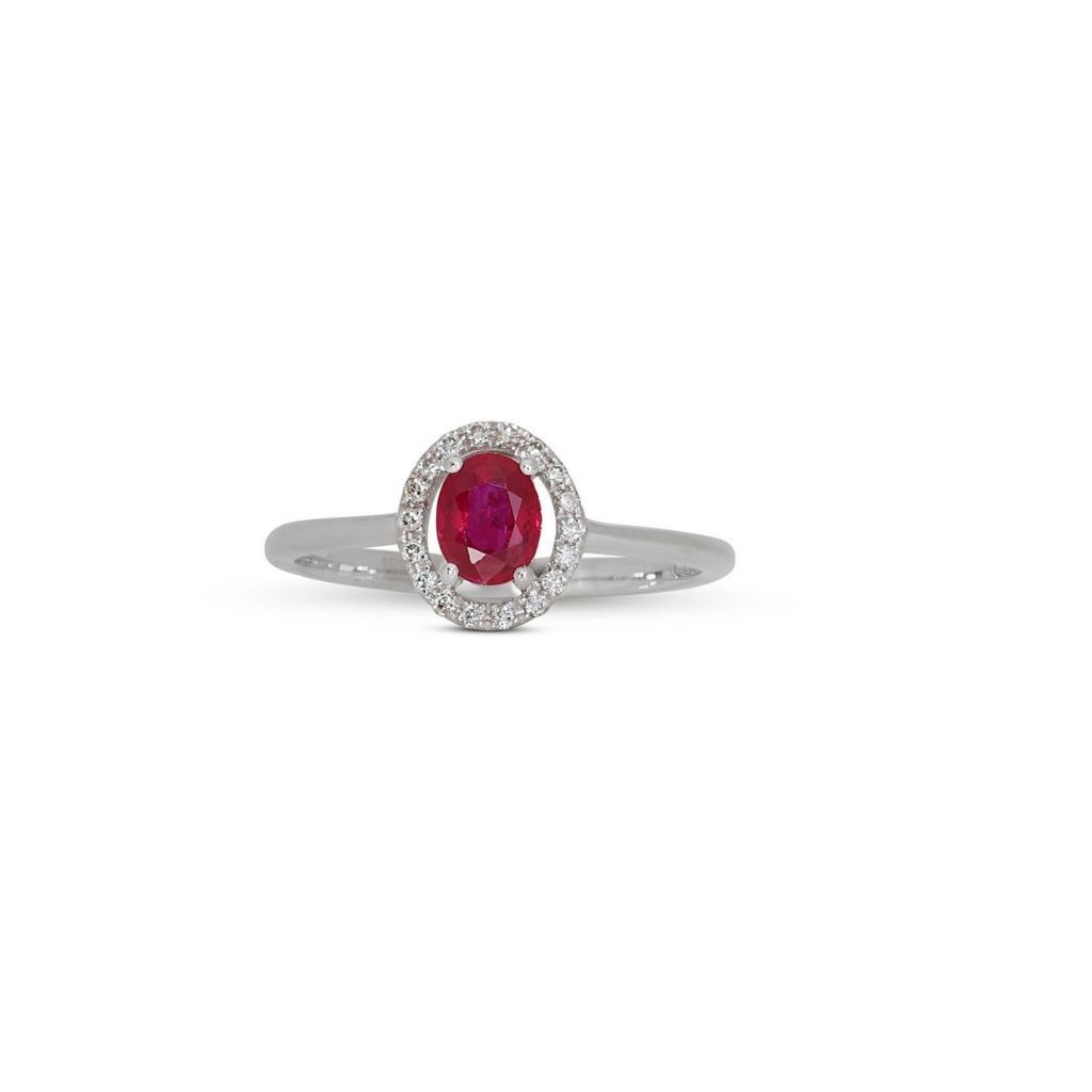 10K White Gold Ruby Engagement Ring