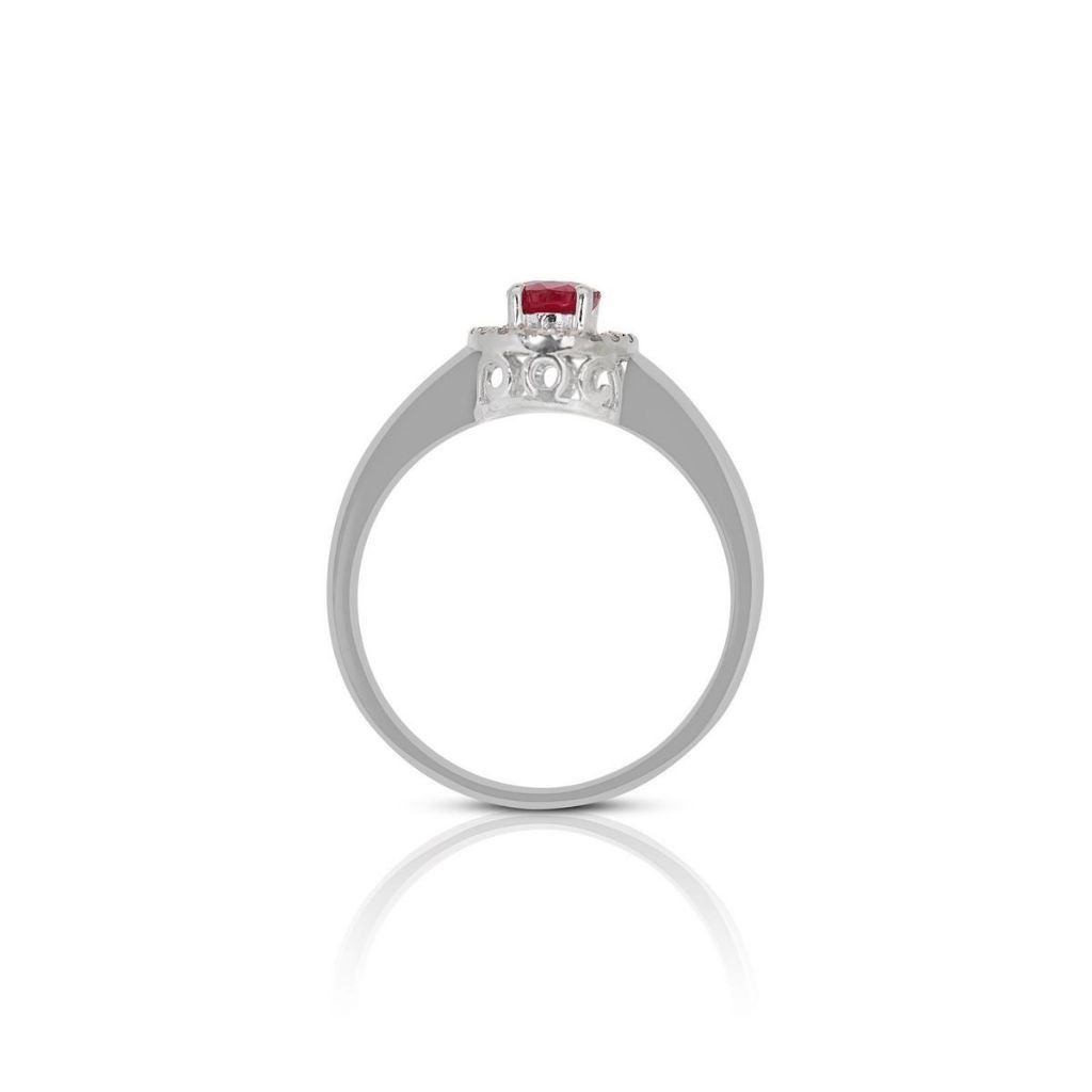 10K White Gold Ruby Engagement Ring