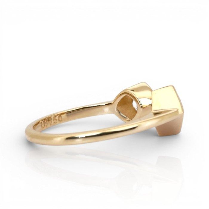 1.17 Carats GCI Certified Natural Diamond 18K Yellow Gold 2-Stone Ring