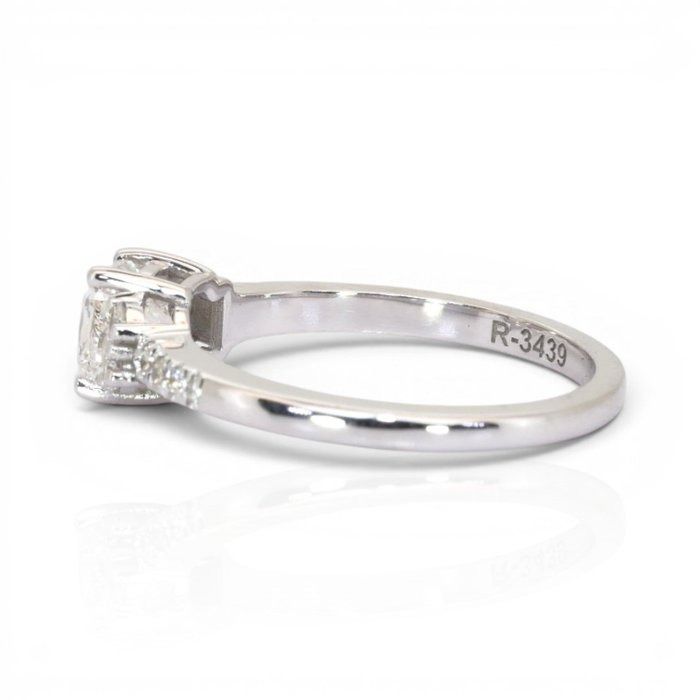 1.22 Carats IGI Certified Natural Diamond 18K White Gold Pave Ring