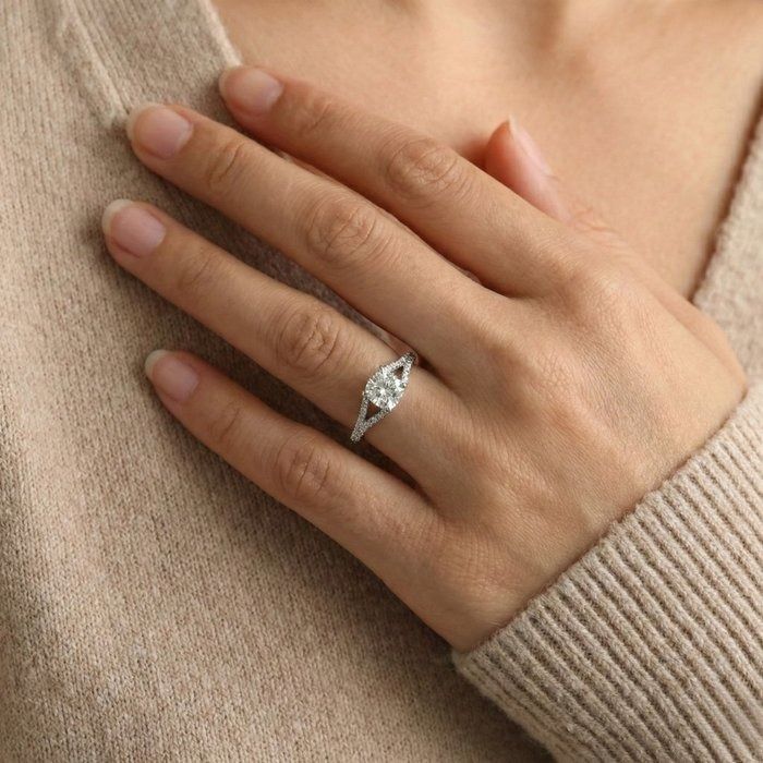 1.34 Carat IGI Certified 18K White Gold Ring