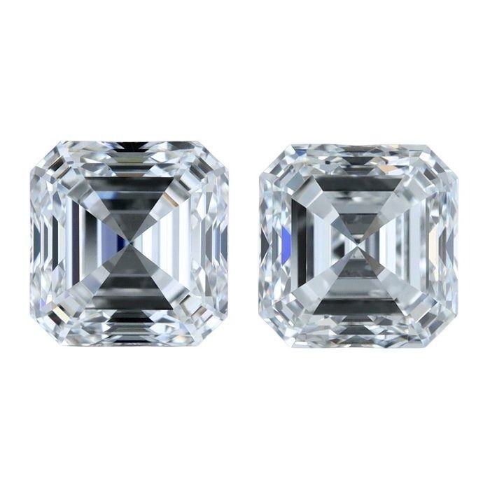 1.40 Carat GIA Certified Natural Diamond Square Emerald Cut Pair