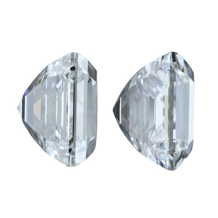 1.40 Carat GIA Certified Natural Diamond Square Emerald Cut Pair