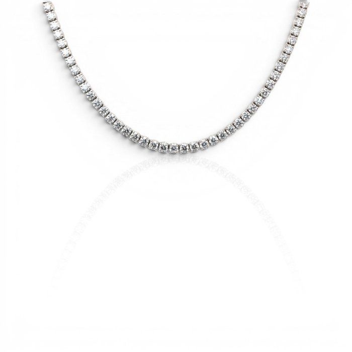 14.33 Carats IGI Certified Natural Diamond 18K White Gold Necklace