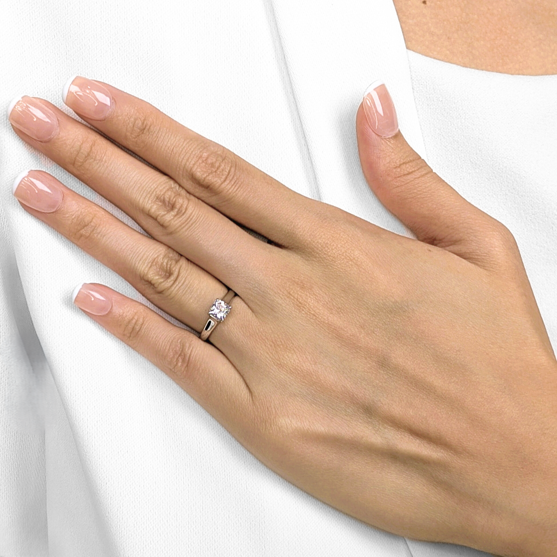 Sophisticated 0.74ct Natural Diamond Solitaire Ring in Platinum