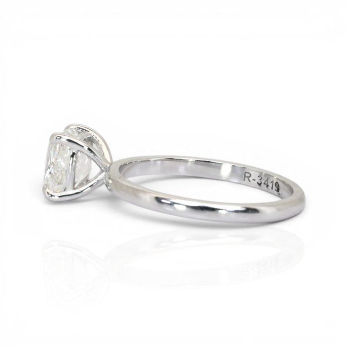 1.51 Carats IGI Certified Natural Diamond 18K White Gold Solitaire Ring
