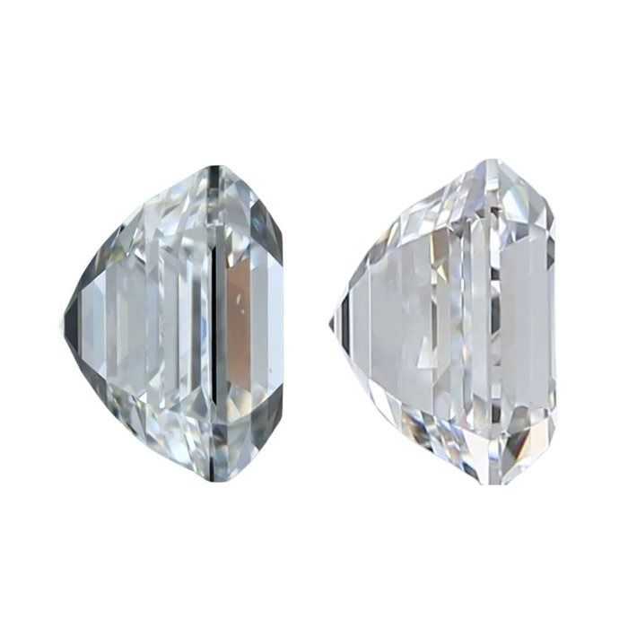 1.80 Carat GIA Certified Natural Diamond Square Emerald Cut Pair