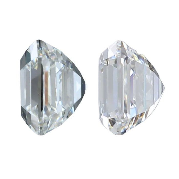 1.80 Carat GIA Certified Natural Diamond Square Emerald Cut Pair