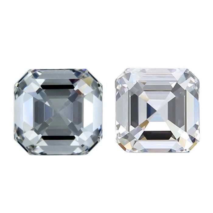 1.80 Carat GIA Certified Natural Diamond Square Emerald Cut Pair