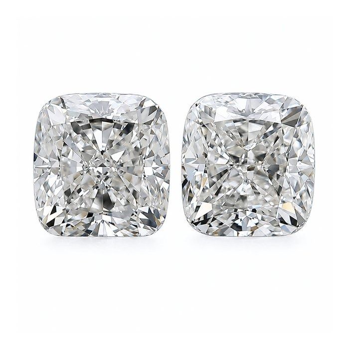 1.80 Carat GIA Certified Natural Diamond Cushion Modified Brilliant Pair