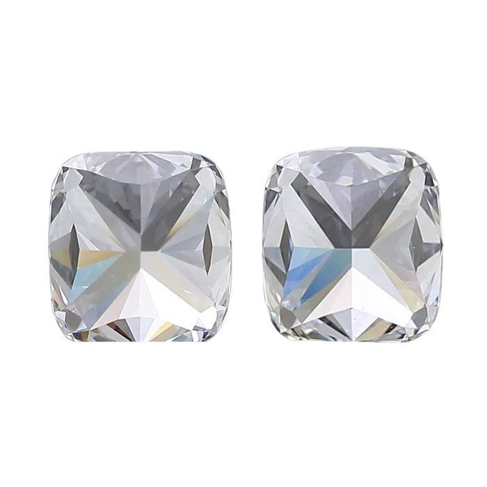 1.80 Carat GIA Certified Natural Diamond Cushion Modified Brilliant Pair