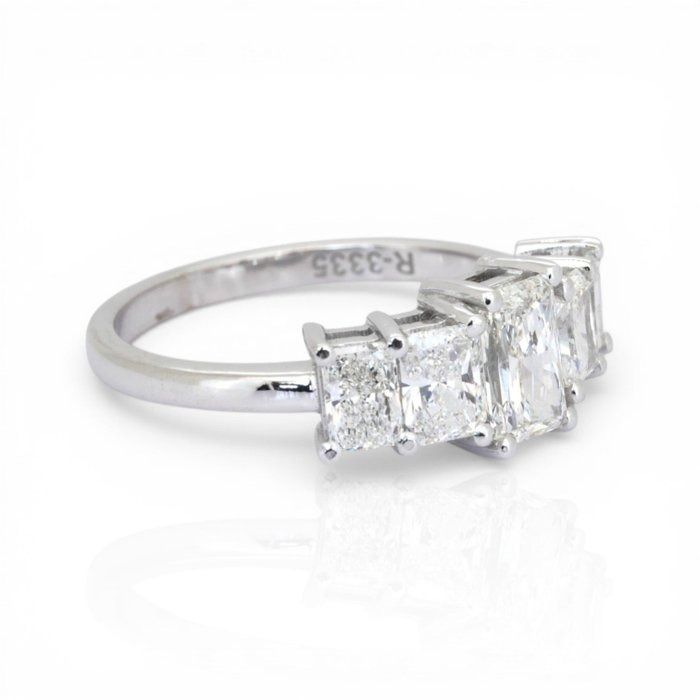 1.83 Carat GIA Certified 18K White Gold 5-Stone Ring