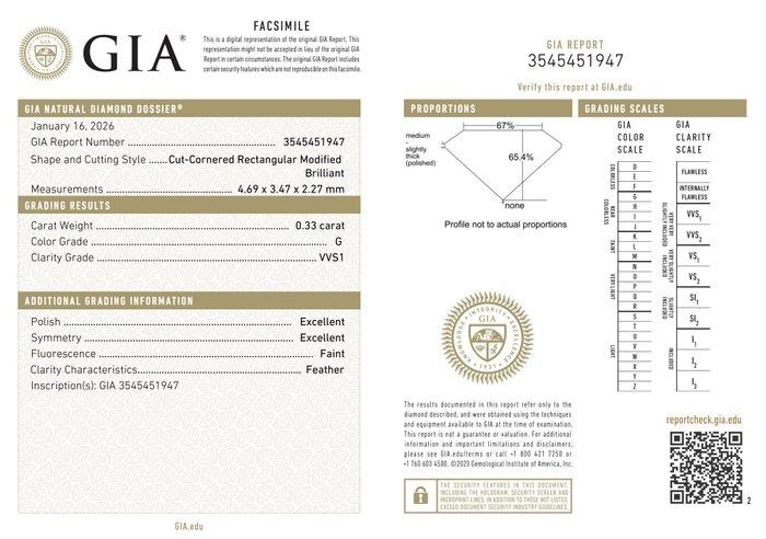 1.83 Carat GIA Certified 18K White Gold 5-Stone Ring
