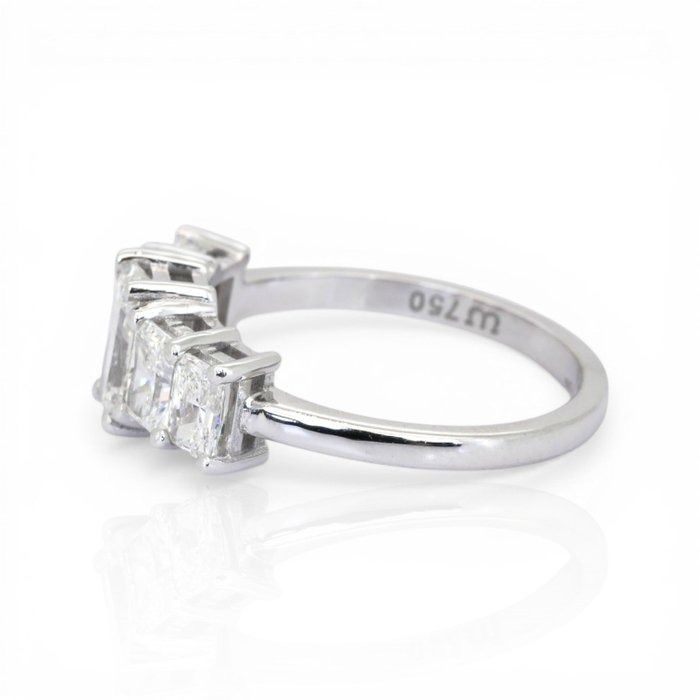 1.83 Carat GIA Certified 18K White Gold 5-Stone Ring