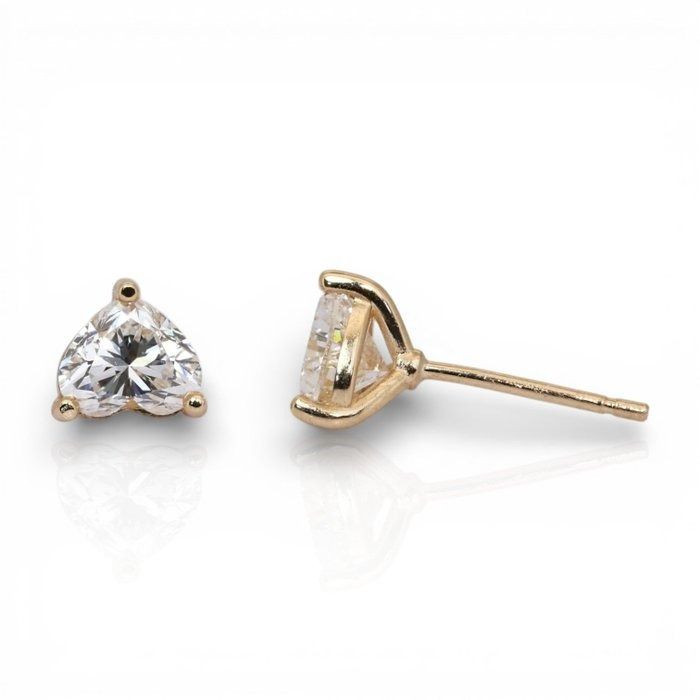 1,85 Karat GCI-zertifizierte Naturdiamant-Ohrstecker aus 18k Gelbgold