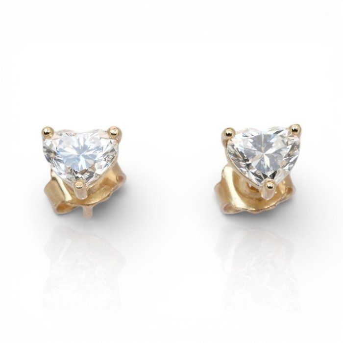 1,85 Karat GCI-zertifizierte Naturdiamant-Ohrstecker aus 18k Gelbgold