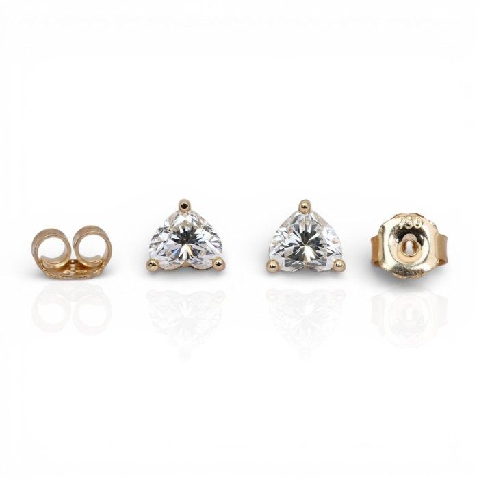 1,85 Karat GCI-zertifizierte Naturdiamant-Ohrstecker aus 18k Gelbgold