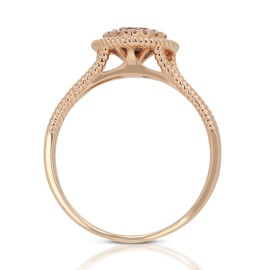 18K Rose Gold Heart-shaped Ring with 0.25ct Natural Diamond