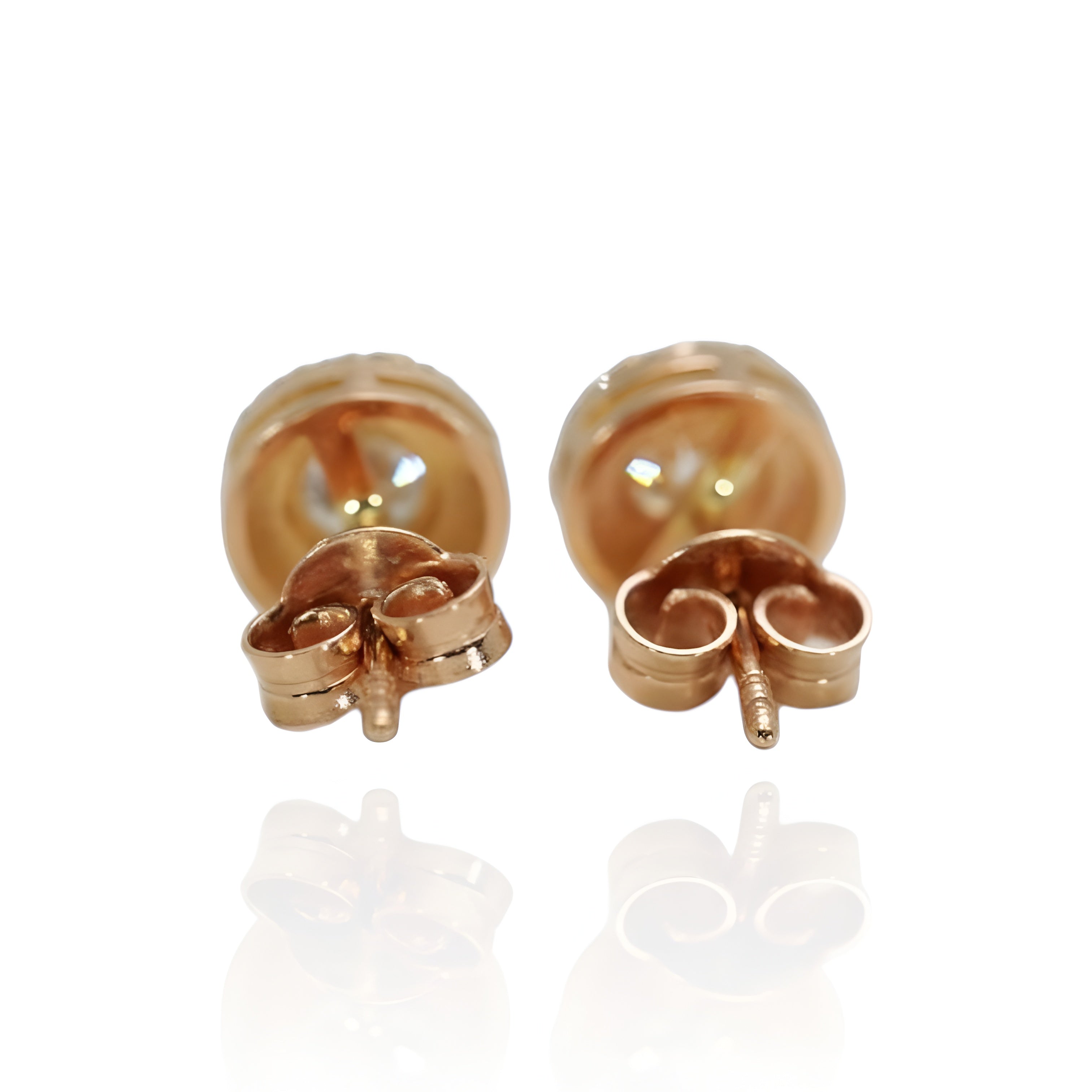 18k Yellow Gold Halo Earrings 0.80 carats Diamond Stud Earrings - IGI Certificate