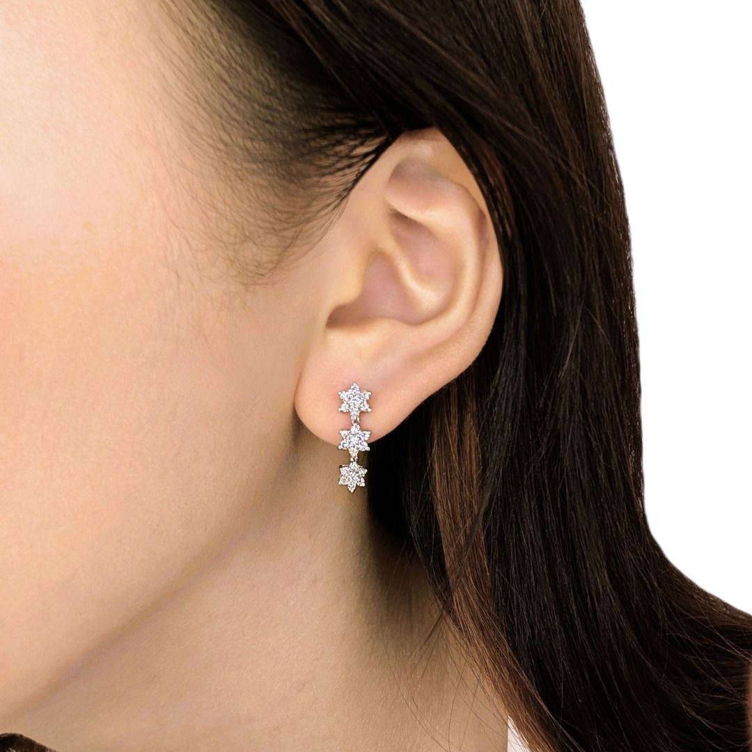 Ethereal 0.42ct Natural Diamond Earrings in 18K White Gold