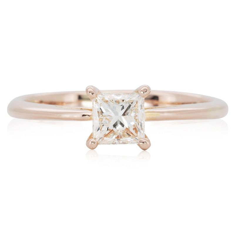 Elegant 0.40ct Princess-Cut Diamond Ring in 18K Rose Gold