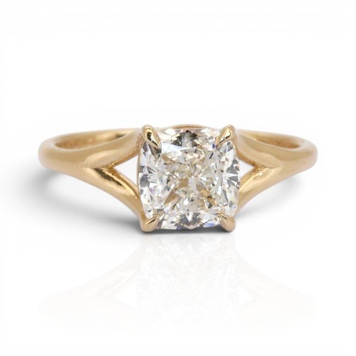 2,01 Karat IGI-zertifizierter natürlicher Diamant Solitärring aus 18K Gelbgold