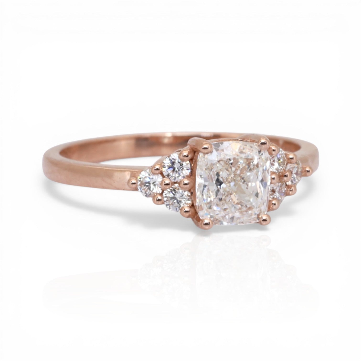 IGI Certified 1.22ct Diamonds 7-Stone Ring in 18k Rose Gold