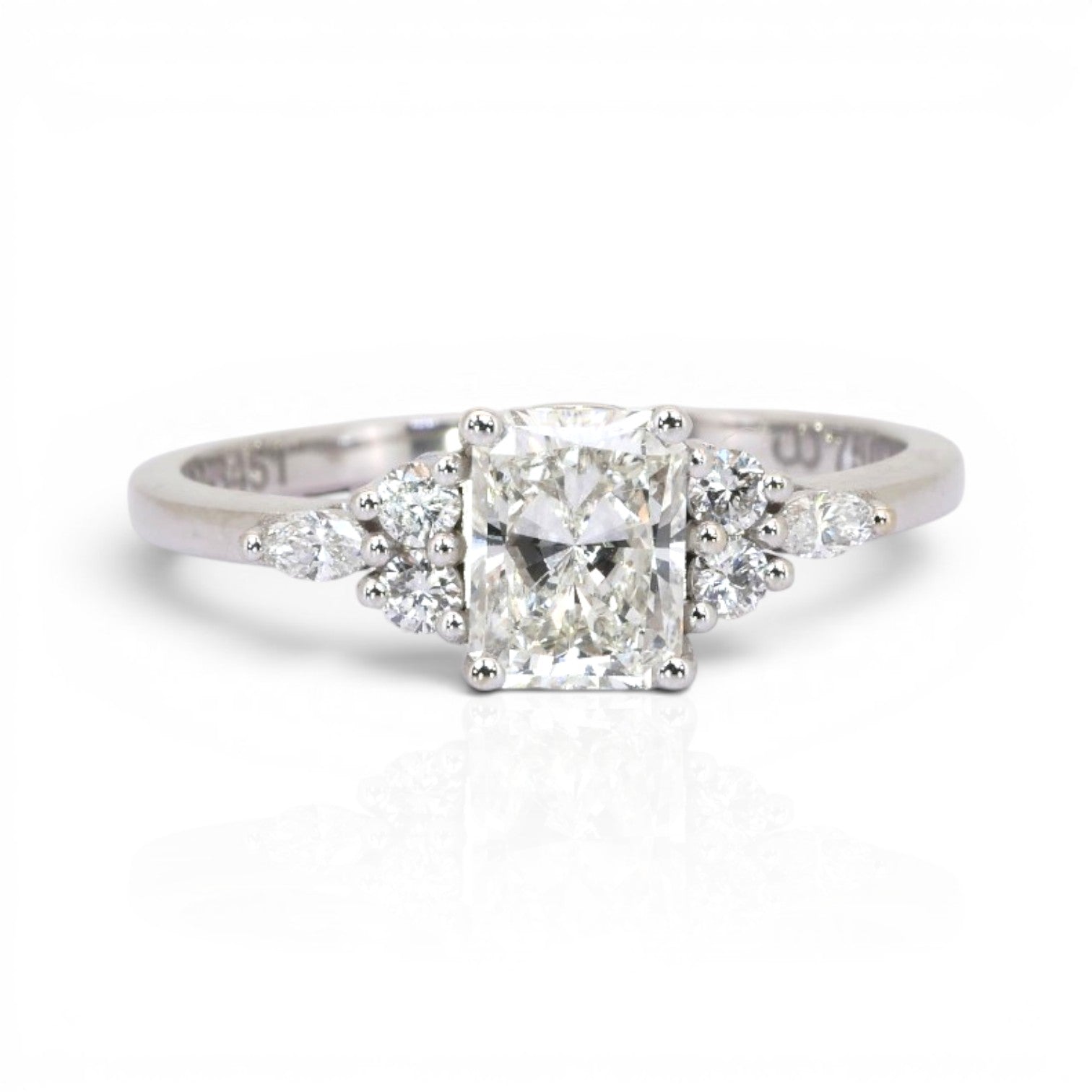 1.16 Carats IGI Certified Natural Diamond 18K White Gold Pave Ring