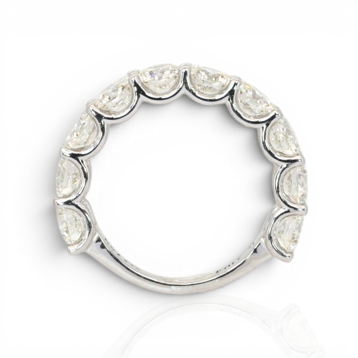 4.22 Carats IGI Certified Natural Diamonds 18k White Gold Half Eternity Ring