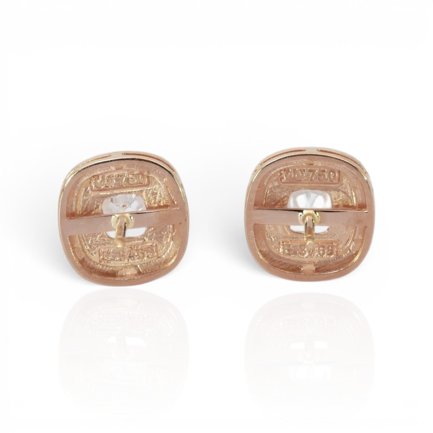 2.62 Carats IGI Certified Natural Diamonds 18k Rose Gold Stud Earrings