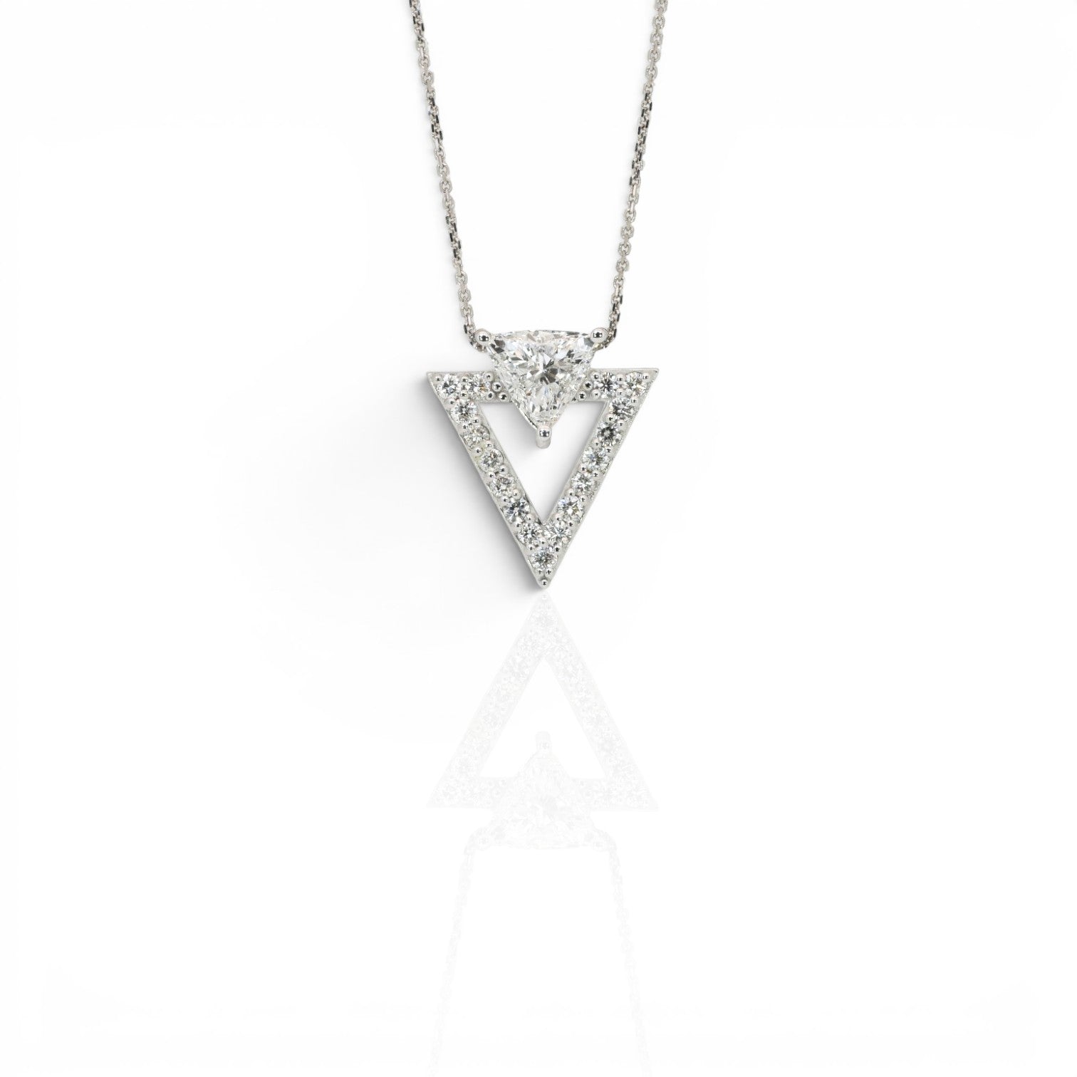 1.10 Carats IGI Certified Natural Diamonds 18k White Gold Necklace With Pendant