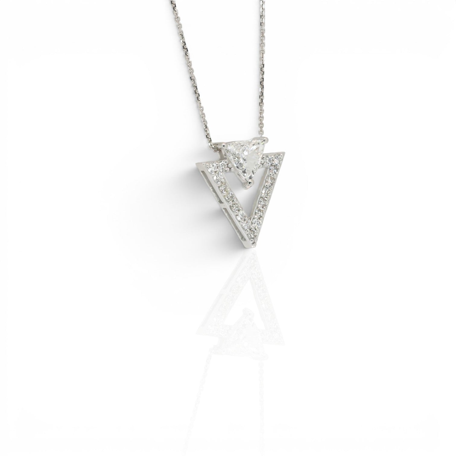 1.10 Carats IGI Certified Natural Diamonds 18k White Gold Necklace With Pendant
