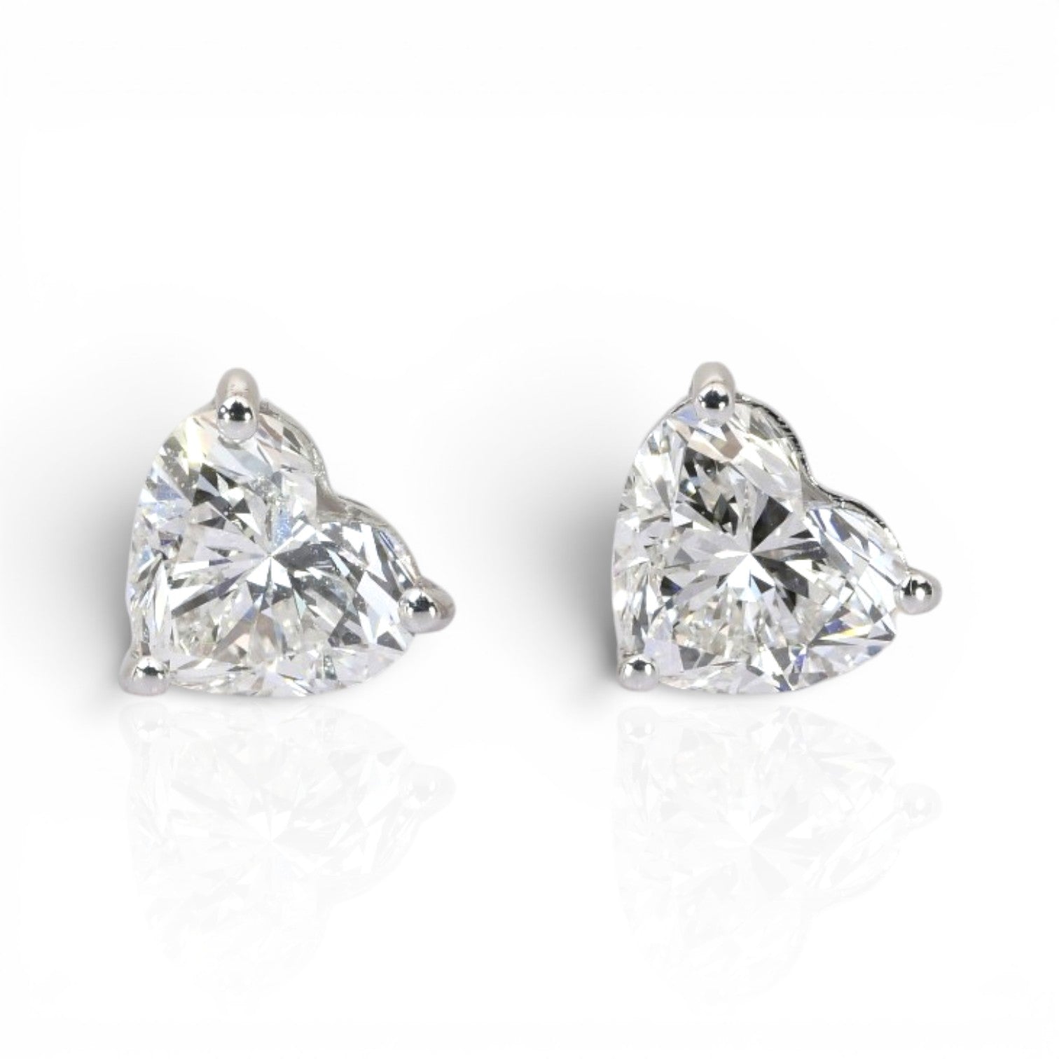 2.01 Carats GIA Certified Natural Diamonds 18k White Gold Stud Earrings