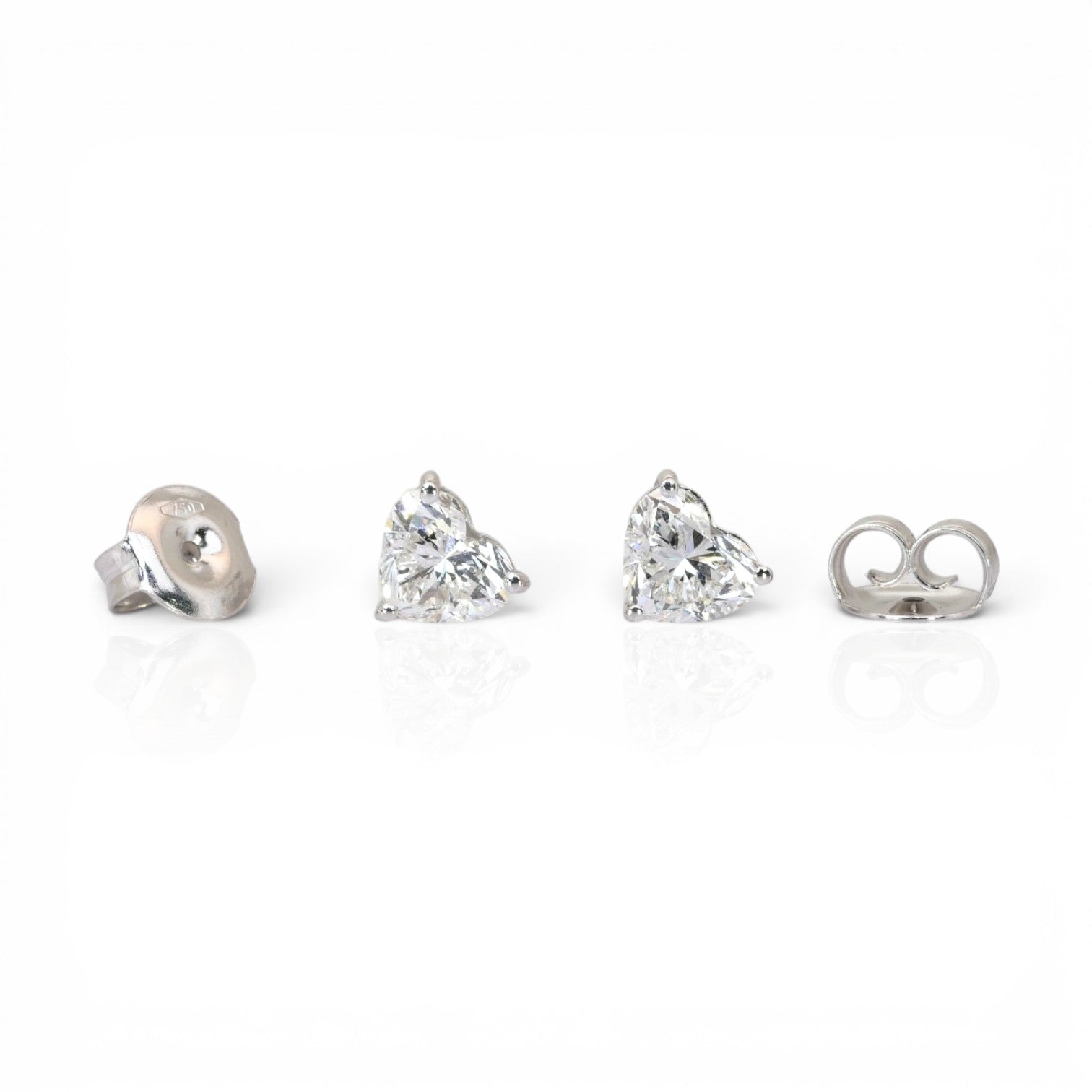 2.01 Carats GIA Certified Natural Diamonds 18k White Gold Stud Earrings