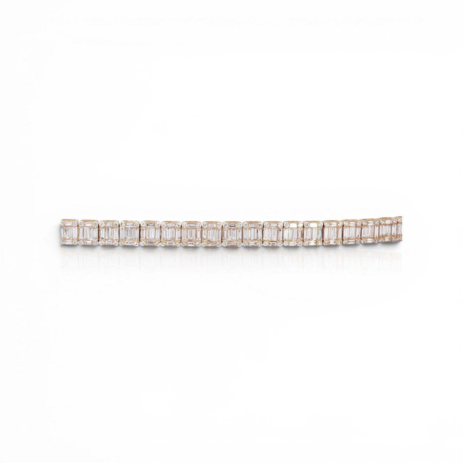 10.31 Carats IGI Certified Natural Diamonds 18k Rose Gold Bracelet