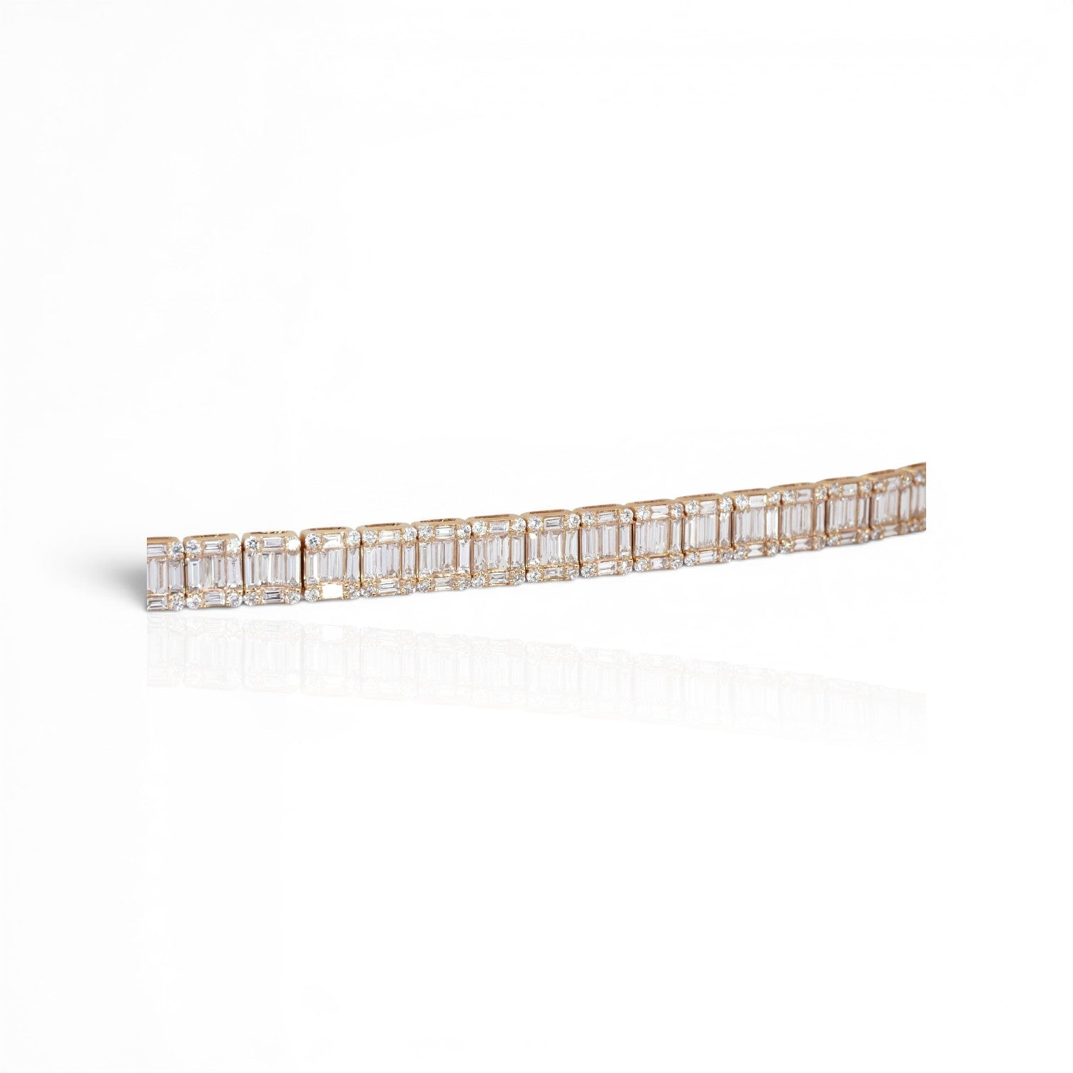 10.31 Carats IGI Certified Natural Diamonds 18k Rose Gold Bracelet